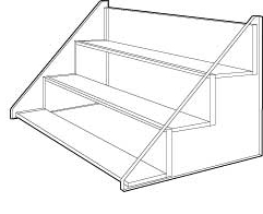Clear Acrylic Tiered Shelves, Plexi Greeting Card Racks, Lucite Display Shelf
