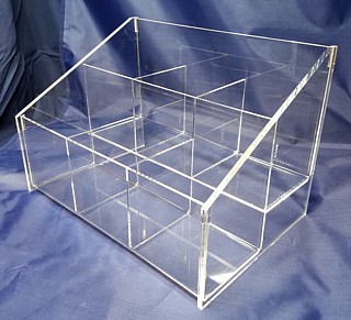 Clear Acrylic 6 Compartment Divided Rack