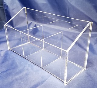Clear Acrylic 3 Compartment Divided Rack