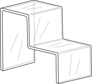 Clear Acrylic Stair Step Display Stands, Acrylic Pedestal Risers, Acrylic Product Easel