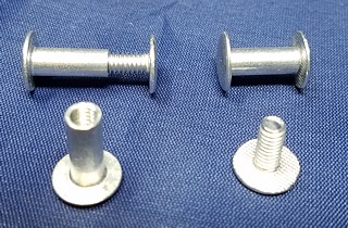 Silver Colored Aluminum Threaded Screwposts or Chicago Screws for Binding or Attaching