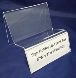 Clear Acrylic Display STands with Sign Holder Front