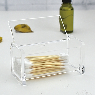 AG-M14 Acrylic Cotton Swab Hinged Box Container