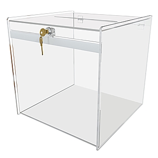 Clear Acrylic Locking Ballot or Suggestion or Entry Box