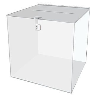 Clear Acrylic Locking Ballot or Suggestion or Entry Box