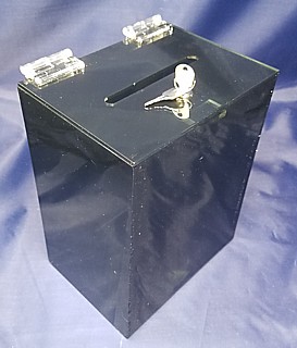 Smoke Acrylic Locking Ballot or Suggestion or Entry Box