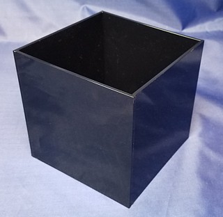 5-Sided Cube in Black Acrylic, Plexiglas, Plexiglass, Lucite, Plastic