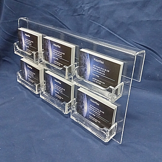 Clear Acrylic Hanging 6 Pocket Business Card or Gift Card Holder