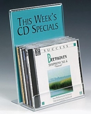 CD5 Clear acrylic CD/DVD display shelf