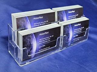 Clear Molded Styrene 2 Pocket Business Card Holder