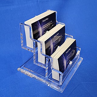 Clear Thick Deluxe Acrylic 3 Pocket Business Card Holder