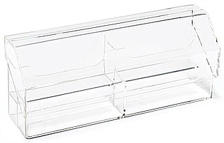 Clear Molded Styrene 4 Pocket Business Card or Gift Card Holder with Hinged Cover