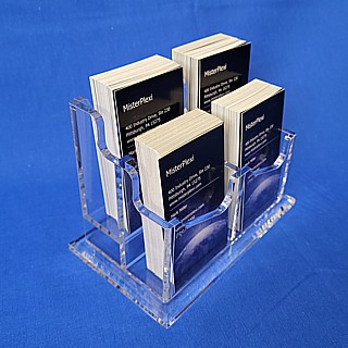 Clear Thick Deluxe Acrylic 4 Pocket Vertical Business Card Holder