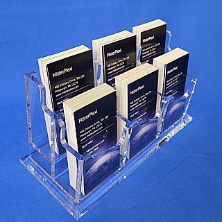Clear Thick Deluxe Acrylic 6 Pocket Vertical Business Card Holder