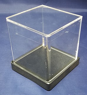 Clear Acrylic Display Case with Black Base For Displaying Trophy, Dolls, Awards, Products, Collectibles