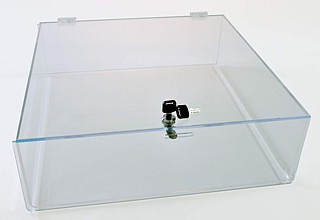 Clear Acrylic Low Profile Locking Security Showcase