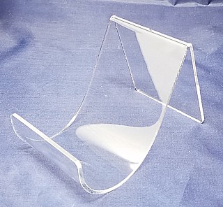 Clear Acrylic J Easel with Curved Front
