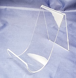 Clear Acrylic J Easel with Curved Front