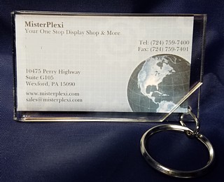 Clear Acrylic Photo Key Ring or Key Chain to Hold Photographs. ID Cards, Business Cards, Drivers License and more