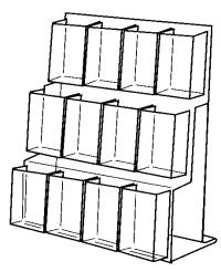 Multiple Pocket Acrylic and Plastic Brochure and Literature Holders, Plexi, plexiglass, plexiglas, lucite