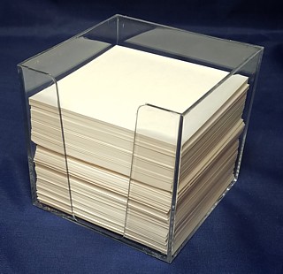 Clear Molded Styrene Memo Holder for Scratch Pads, Memos, Sticky Note Holder, and More - Made From Polystyrene Plastic