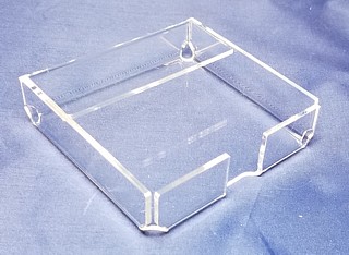 Clear Acrylic Memo Holder for Scratch Pads, Memos, Sticky Notes, and More - Made From Plexiglas, Plexiglass, Lucite, Plastic