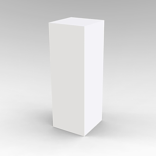 White Acrylic Square Pedestal Stand or Plinth
