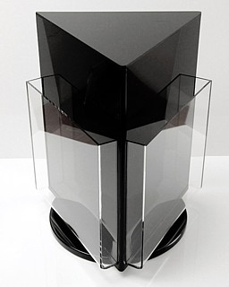 Black and Clear Acrylic 3 Pocket Rotating Brochure Literature Holder Model RBH85-B
