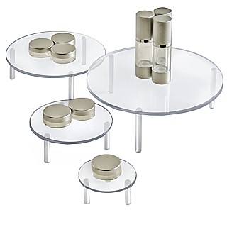 Clear Acrylic Round Table Riser Set of 4 For Cakes, Events, Products and More