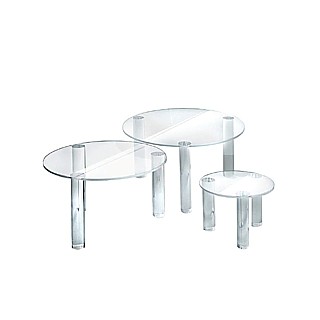 Clear Acrylic Round Table Riser Set of 3 For Cakes, Events, Products and More