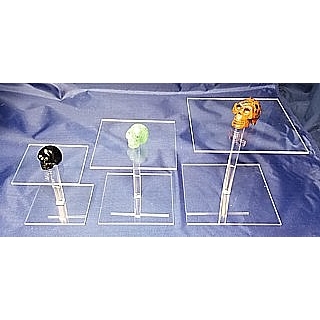 Clear Acrylic Square Barbell Pedestal Dumbell Risers