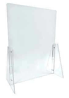 Clear Free Standing Sneezeguard Made From Acrylic, Plexiglas, Plexiglass, Lucite, Plastic