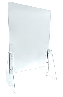 Clear Free Standing Sneezeguard Made From Acrylic, Plexiglas, Plexiglass, Lucite, Plastic