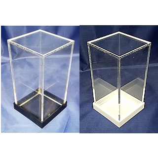 Clear Acrylic 5-Sided Boxes with Black Bases made from Plexi, Plexiglas, Plexiglass, lucite and plastic