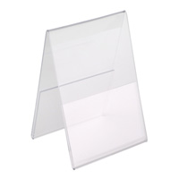 Plexiglas, acrylic and plastic tent frames, table tents, signholders, plexi, plexiglass, lucite