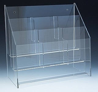 Clear Acrylic Multiple Pocket Literature and Brochure Holders