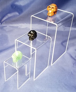 Clear Acrylic Tall Square U Riser Set of 3 in Plexi or Lucite
