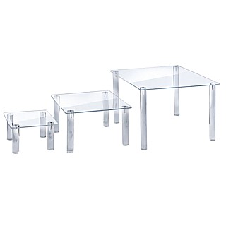 Clear Acrylic Square Table Riser Set of 3 For Cakes, Events, Products and More