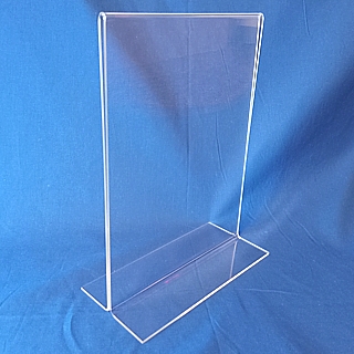 Upright Two Sided Open Bottom Display Frames in Acrylic, Plexiglas, Plexiglass, Lucite, Plastic, cardholder, signholder