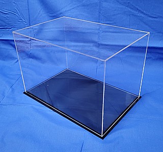 Clear Acrylic Display Case Boxes with Black Base for Collectibles, Memorabilia or Products