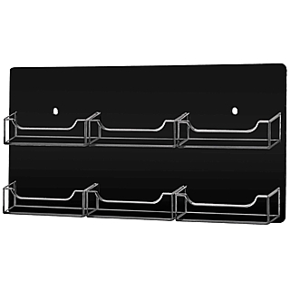 Black Plastic Business Card or Gift Card Holder with 6 Clear Pockets For Mounting to the Wall