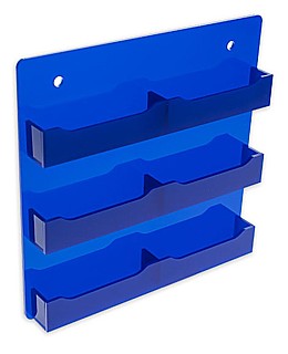 6 Pocket Blue Acrylic Business Card or Gift Card Holder For Mounting to the Wall