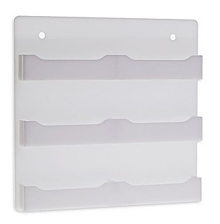 6 Pocket White Acrylic Business Card or Gift Card Holder For Mounting to the Wall