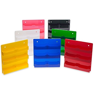 Acrylic Wallmount Gift Card or Business Card Holders in Blue, Red, Green, Pink, Yellow, Black and White Acrylic