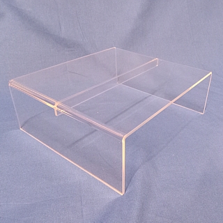 Clear Thick Acrylic Wide Rectangular U Riser in Plexi or Lucite