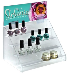 ACD39 4-tier acrylic display shelf with header