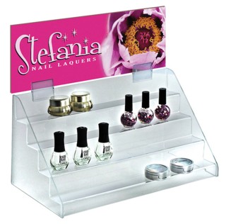 ACD40 4-tier acrylic display shelf with header