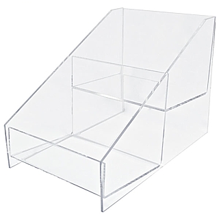 Clear Acrylic 2-Tier Display Rack / Shelf for Postcards, CD's. Packaged Products, Greeting Cards and More