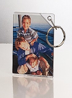 Clear Acrylic Photo Key Ring or Key Chain to Hold Photographs