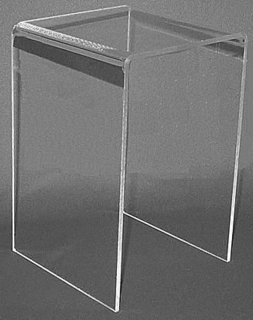 Clear Acrylic Square Tall U Risers in Plexi and Lucite